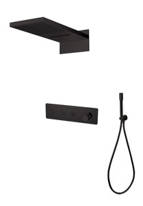 Изображение товара Душевая система Boheme Fusion 130-B, трехпозиционная, верхний душ, ручной душ, черный