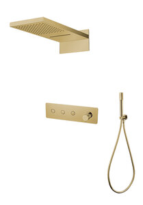 Изображение товара Душевая система Boheme Fusion 130-G, трехпозиционная, верхний душ, ручной душ, золото