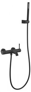 Изображение товара Современный смеситель для ванны Boheme Uno 463-B с душевым гарнитуром черный