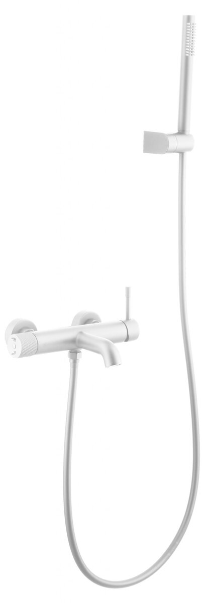 Изображение товара Смеситель Boheme Uno для ванны с душевым гарнитуром белый матовый