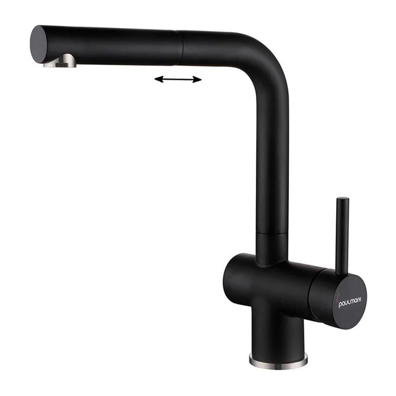 Изображение товара Смеситель Paulmark Dosse для кухонной мойки антрацит с выдвижным изливом