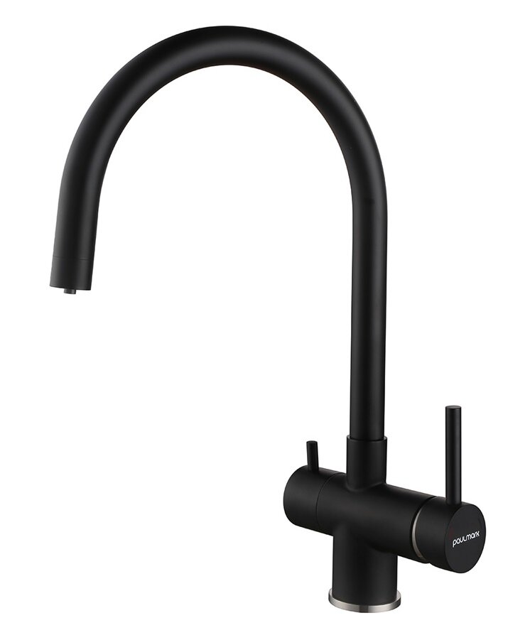 Изображение товара Смеситель Paulmark Heller He213218-AN для кухонной мойки, с подключением к фильтру, антрацит