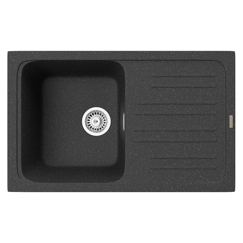 Изображение товара Мойка TopZero Sophia 740.460-40 Galaxy 74х46 см – композит TopGran, чаша 340×400 мм, черный Galaxy