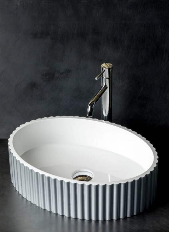 Изображение товара Раковина Armadi Art Canale 878-S 50 см накладная овальная серебро