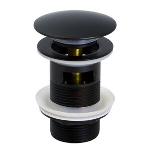 Изображение товара Донный клапан Orange, с переливом, клик-клак, черный матовый, X1-004b