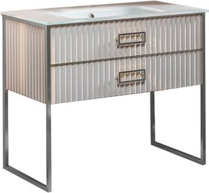 Изображение товара Тумба под раковину Armadi Art Monaco 100 см, напольная, белый, хром, 866-100-WCR