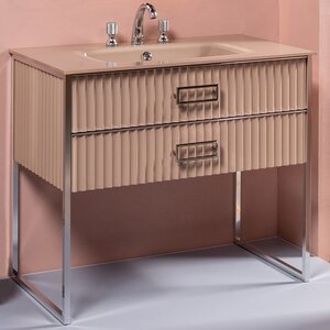 Изображение товара Тумба под раковину Armadi Art Monaco 100 см, капучино, хром