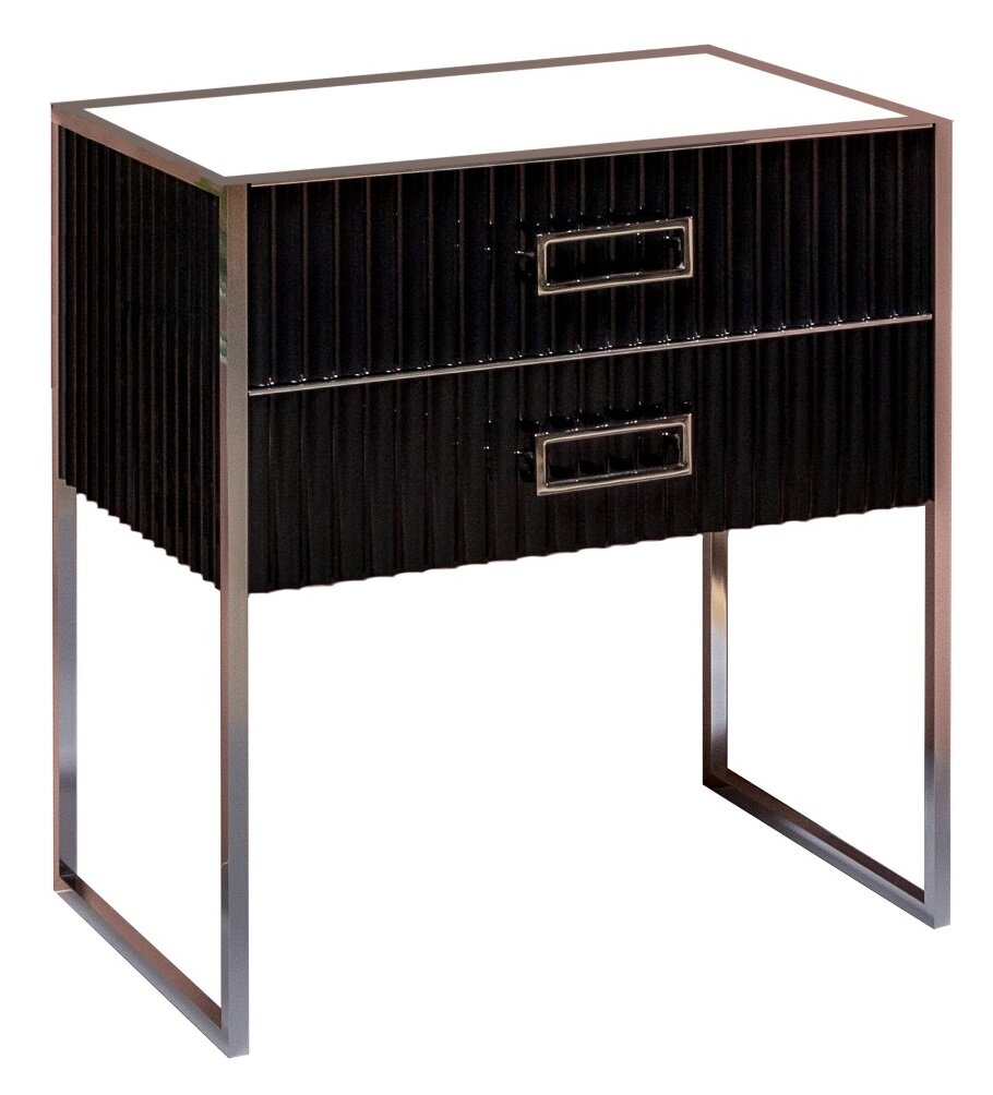 Изображение товара Тумба под раковину Armadi Art Monaco 80 см, напольная, черный, хром, 867-080-BCR