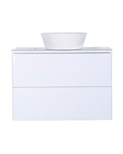 Изображение товара Тумба с раковиной Orange Otto, 75 см, подвесная, столешница стекло, белый, Ot-75TuGLASS+B08-360W