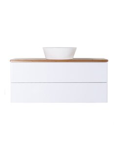 Изображение товара Тумба с раковиной Orange Otto, подвесная, столешница щит ясеня, белый, Ot-100TuWOOD+B08-360W