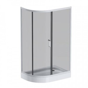 Изображение товара Душевой уголок Am.Pm Like Solo Slide 120 x 80 см, профиль матовый хром, стекло тонированное, W83G-302U120CG64