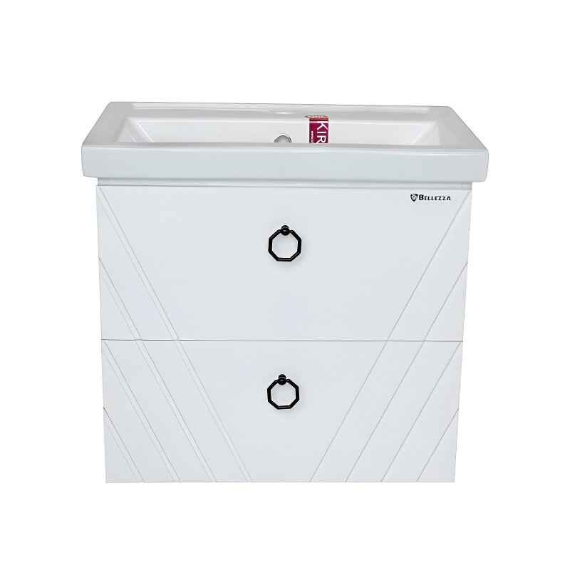 Изображение товара Тумба под раковину Bellezza Альба 60 см белая подвесная с двумя ящиками