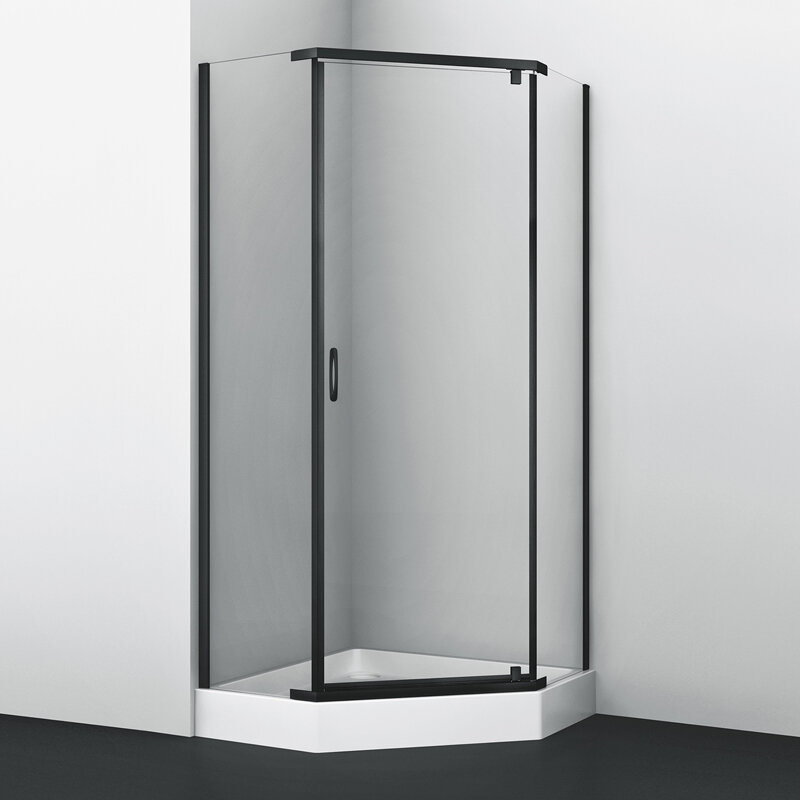Изображение товара Душевой уголок WasserKRAFT Wiese 84P 84P38 100x100 см черный стекло прозрачное