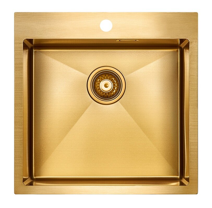 Изображение товара Кухонная мойка Paulmark Velten 51 см брашированное золото - встраиваемая стальная раковина