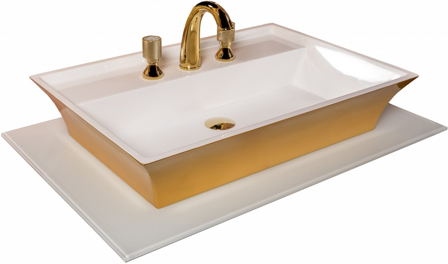 Изображение товара Столешница Armadi Art NeoArt 80 см прямоугольная белая стекло для ванной