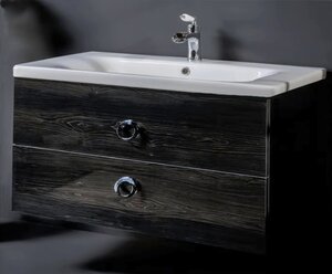 Изображение товара Тумба под раковину Armadi Art NeoArt 100 см подвесная, black wood, 830-100-BW