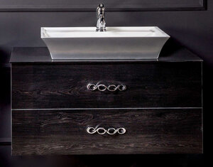 Изображение товара Подвесная тумба под раковину Armadi Art NeoArt 110 см black wood