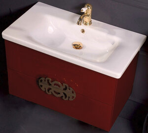 Изображение товара Тумба под раковину Armadi Art NeoArt 80 см подвесная, dark brown, 830-080-DB