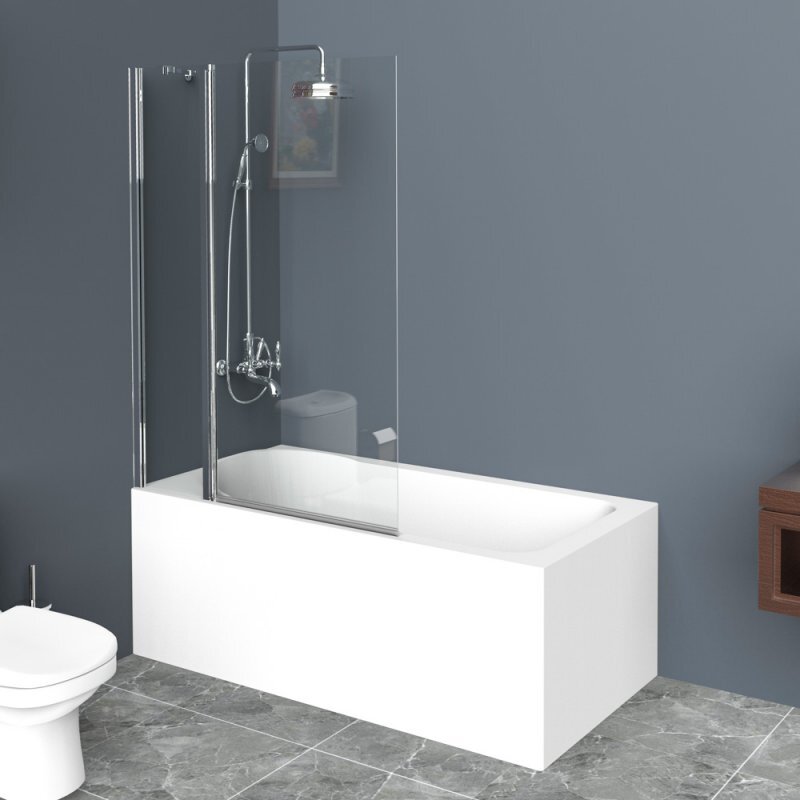Изображение товара Душевая шторка на ванну BelBagno UNO 80x150 см стекло хром профиль Италия