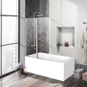 Изображение товара Душевая шторка на ванну BelBagno UNO-V-2-90/150-C-Cr, 90 х 150 см, стекло прозрачное, профиль хром