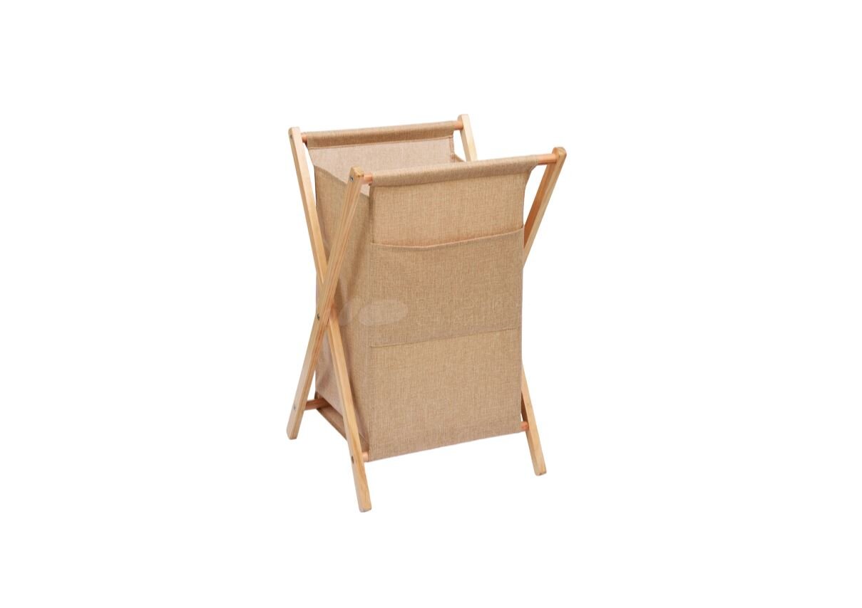 Изображение товара Корзина для белья WasserKraft Nau, бежевый, 41x42x65 см, объем 111.9 л