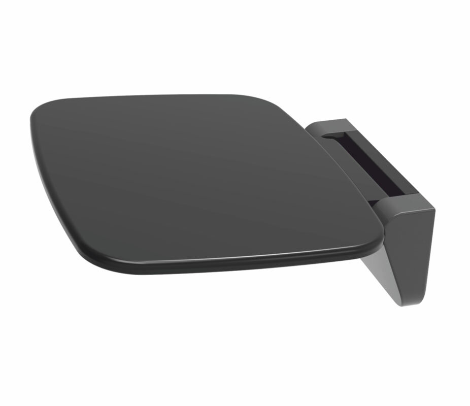Изображение товара Сиденье для душа WasserKraft SS402 черное, складное настенное монтаж, Германия