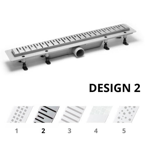 Изображение товара Дренажный канал PlastBrno Design 2 75 см с перфорированной решеткой и гидроизоляцией