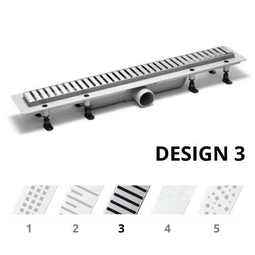 Изображение товара Дренажный канал PlastBrno Design 3 65 см с комбинированным затвором и регулируемыми ножками