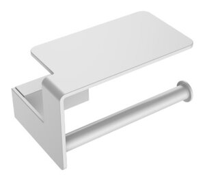 Изображение товара Держатель туалетной бумаги Boheme Q с полкой, белый матовый, 10941-MW