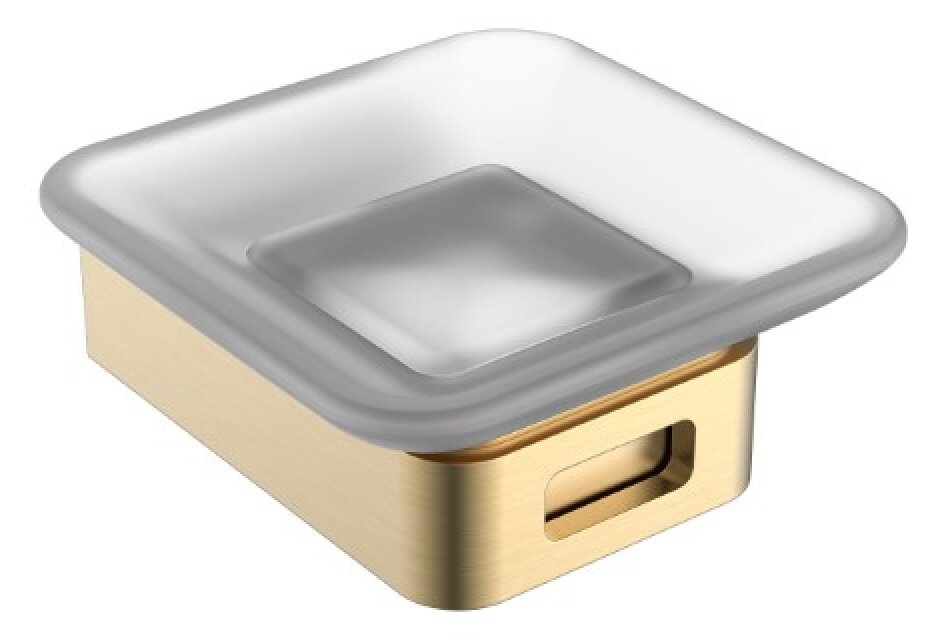 Изображение товара Мыльница Boheme Q матовое золото настенная квадратная латунь стекло