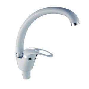 Изображение товара Смеситель для кухонной мойки Cron CN4103-8 белый/хром с поворотным изливом