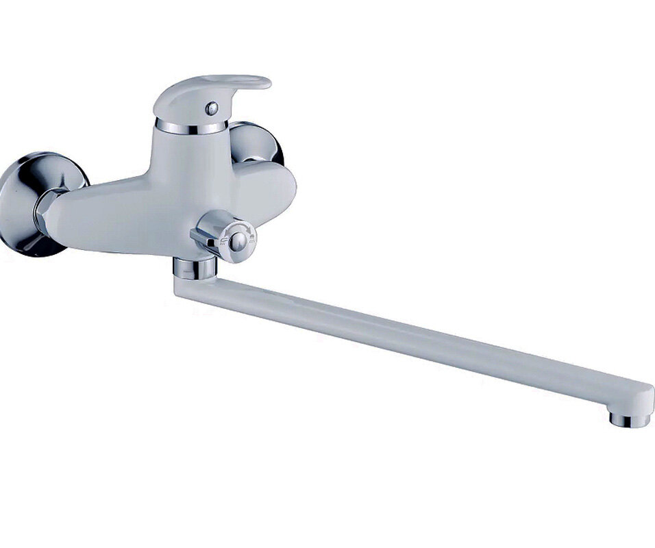 Изображение товара Смеситель для ванны и душа Cron с душевым гарнитуром белый/хром