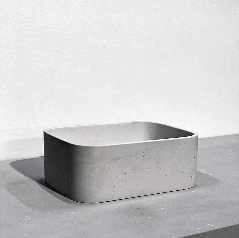 Изображение товара Раковина из бетона Оазис 31x23 см накладная серый матовый стильный дизайн