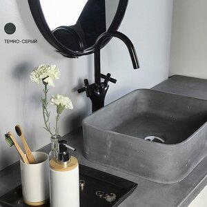 Изображение товара Накладная бетонная раковина Onlybeton Оазис 39x33 см тёмно-серый матовый