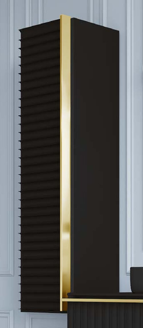 Изображение товара Пенал Armadi Art Canale из МДФ с ультраглянцевым покрытием 35 см черный золото