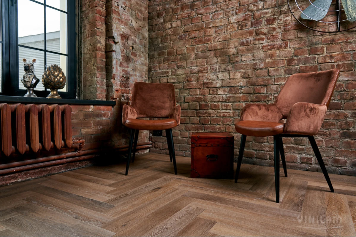 Изображение товара Виниловый паркет Vinilam Parquet Herringbone Венецианский ковровый 12х72 см