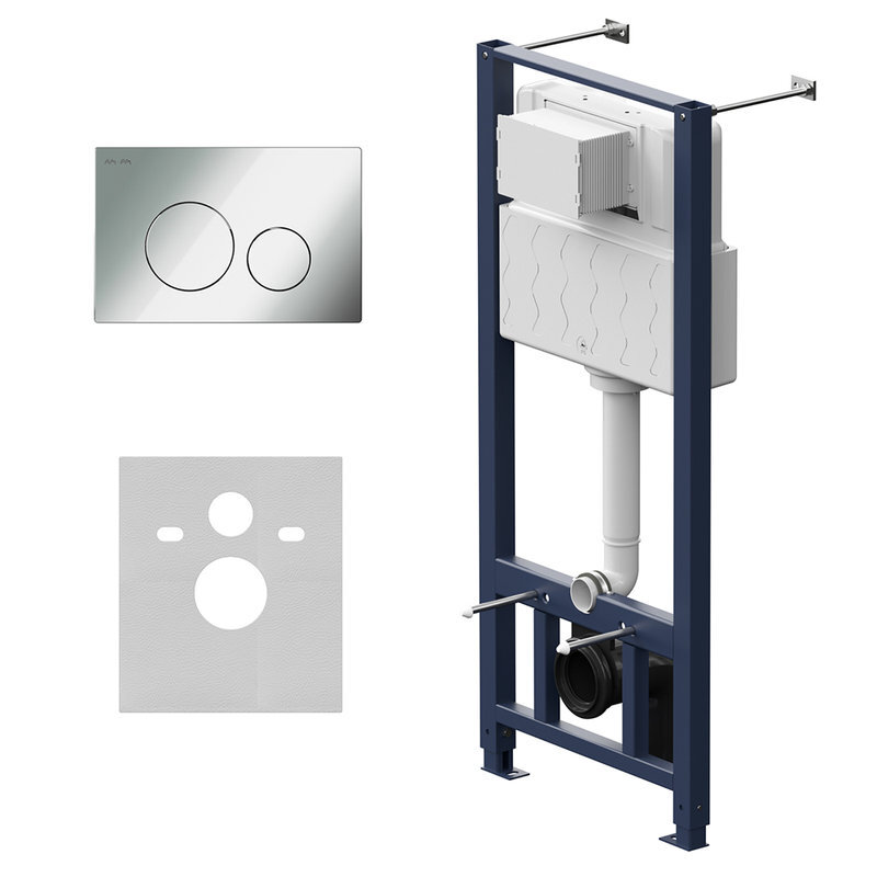 Изображение товара Инсталляция Am.Pm Pro для унитаза с пневматической клавишей 50x23x132 см Германия глянцевый хром