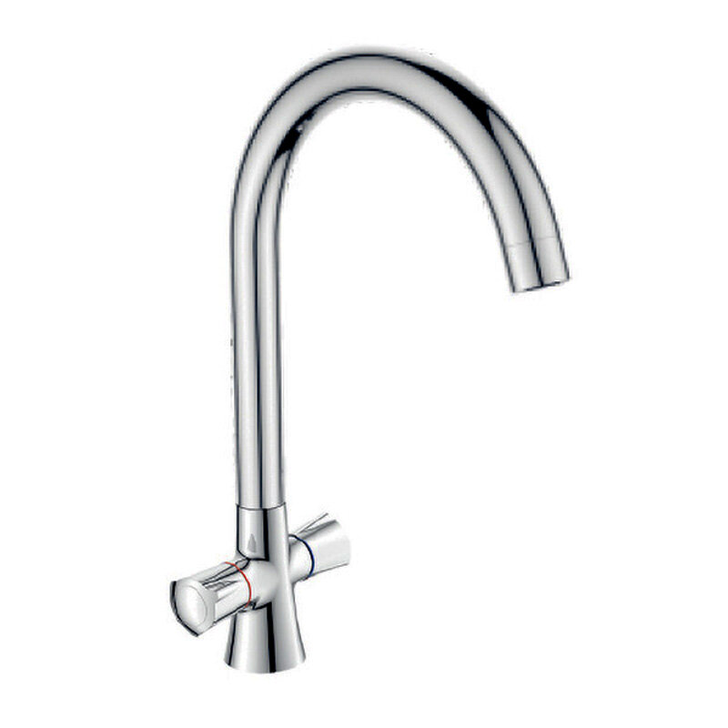 Изображение товара Смеситель для кухонной мойки Cron CN70866 хром двухвентильный поворотный