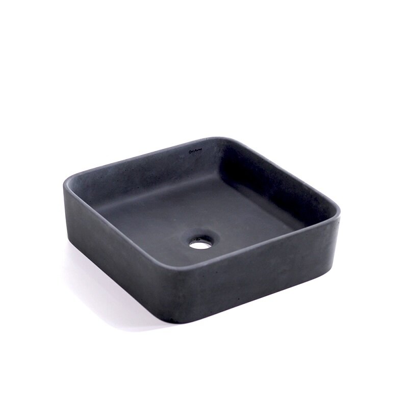 Изображение товара Накладная раковина Onlybeton Каре 39 х 39 см, тёмно-серый матовый