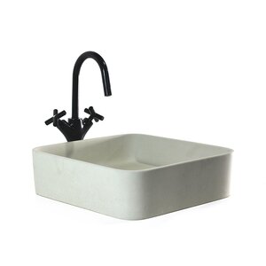 Изображение товара Накладная раковина Onlybeton Каре 39 х 39 см молочный матовый