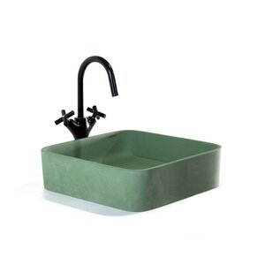 Изображение товара Раковина Onlybeton Каре 0111001208, 39 х 39 см, накладная, зелёный матовый