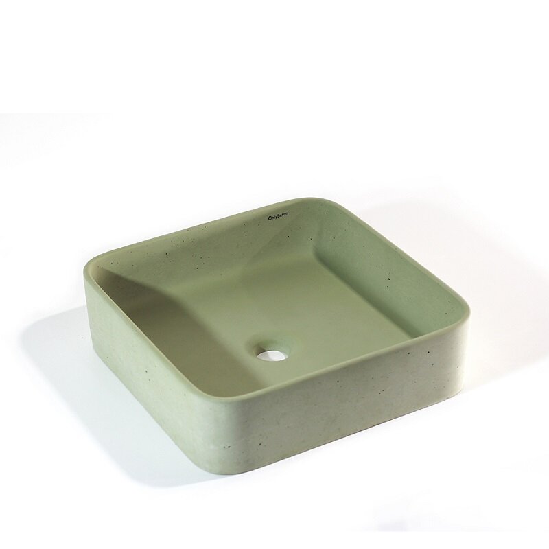 Изображение товара Раковина Onlybeton Каре 0111001209, 39 х 39 см, накладная, оливковый матовый