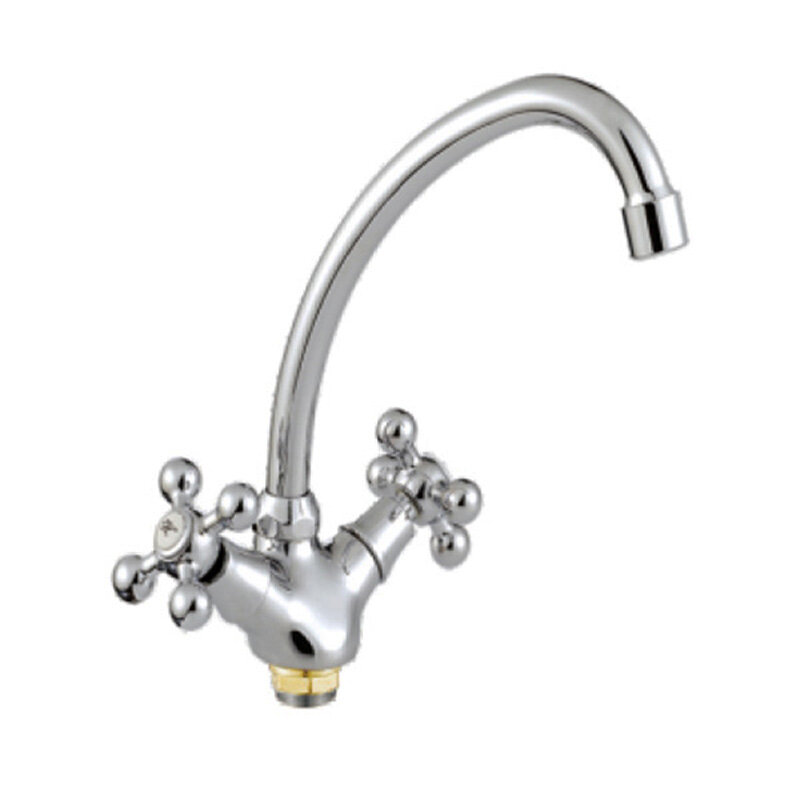 Изображение товара Смеситель для кухонной мойки Cron CN4119-2 хром двухвентильный с поворотным изливом