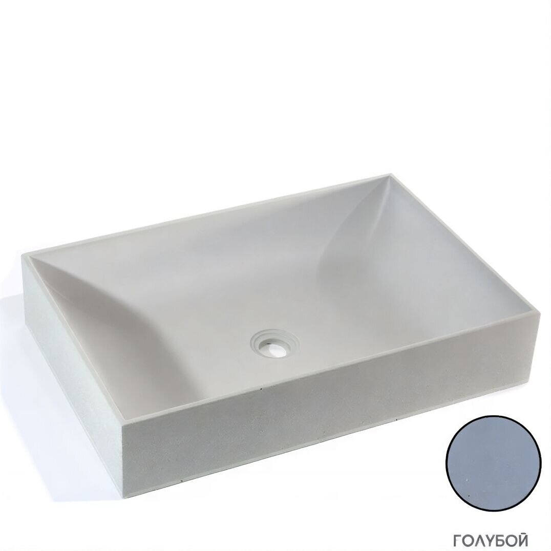 Изображение товара Раковина Onlybeton Англичанка 0111007204-M, 60 х 40 см, накладная, голубой матовый Изображение товара Раковина Onlybeton Англичанка 0111007204-M, 60 х 40 см, накладная, голубой матовый