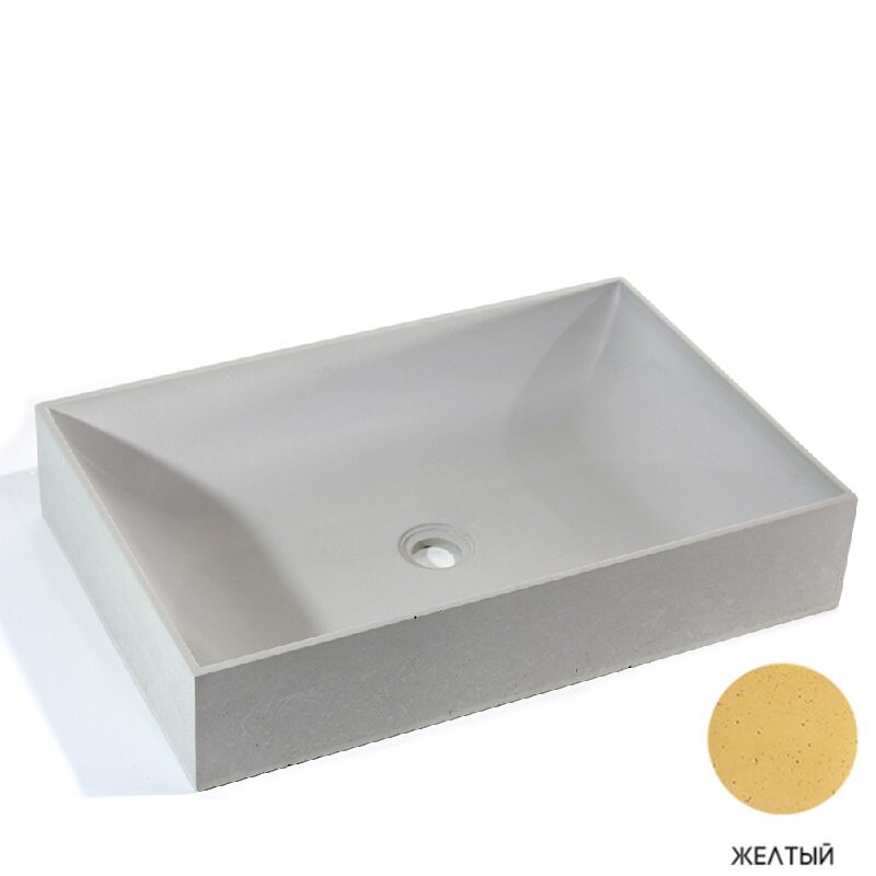 Изображение товара Раковина Onlybeton Англичанка 0111007207-M, 60 х 40 см, накладная, желтый матовый