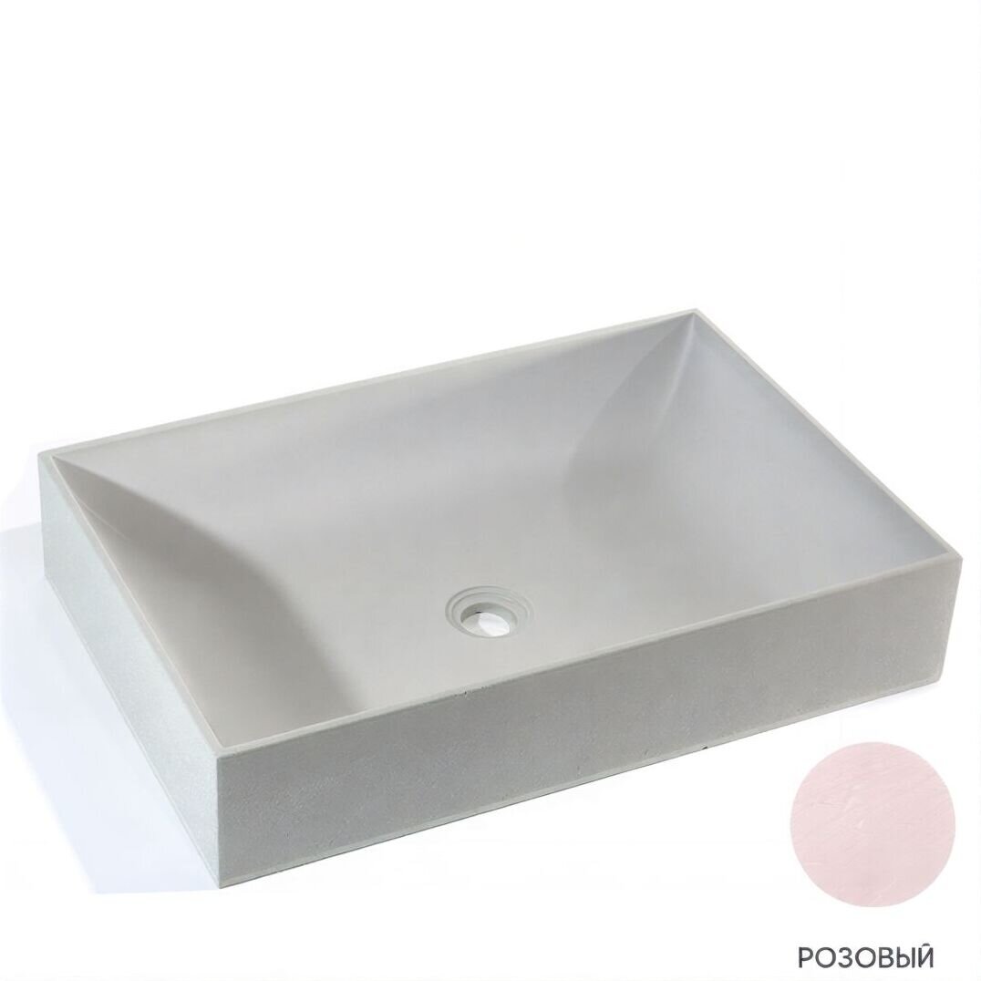 Изображение товара Раковина Onlybeton Англичанка 0111007210-M, 60 х 40 см, накладная, розовый матовый