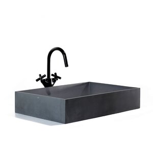 Изображение товара Раковина Onlybeton Англичанка-L прямоугольная бетонная 70х40 см, тёмно-серый матовый
