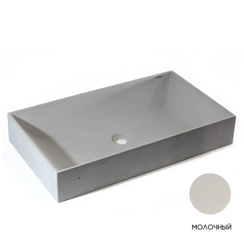 Изображение товара Раковина Onlybeton Англичанка 0111007305-L, 70 х 40 см, накладная, молочный матовый Изображение товара Раковина Onlybeton Англичанка 0111007305-L, 70 х 40 см, накладная, молочный матовый