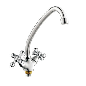 Изображение товара Смеситель для кухонной мойки Cron хром CN4319-2 двухвентильный с поворотным изливом