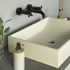 Изображение товара Накладная раковина Onlybeton Волна 60 х 40 см молочный матовый